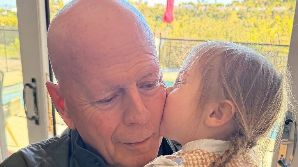 KISS FOR BRUCE Bruce Willis gets kiss from his granddaughter, two, in sweet snaps for his 71st birthday amid star’s dementia battle