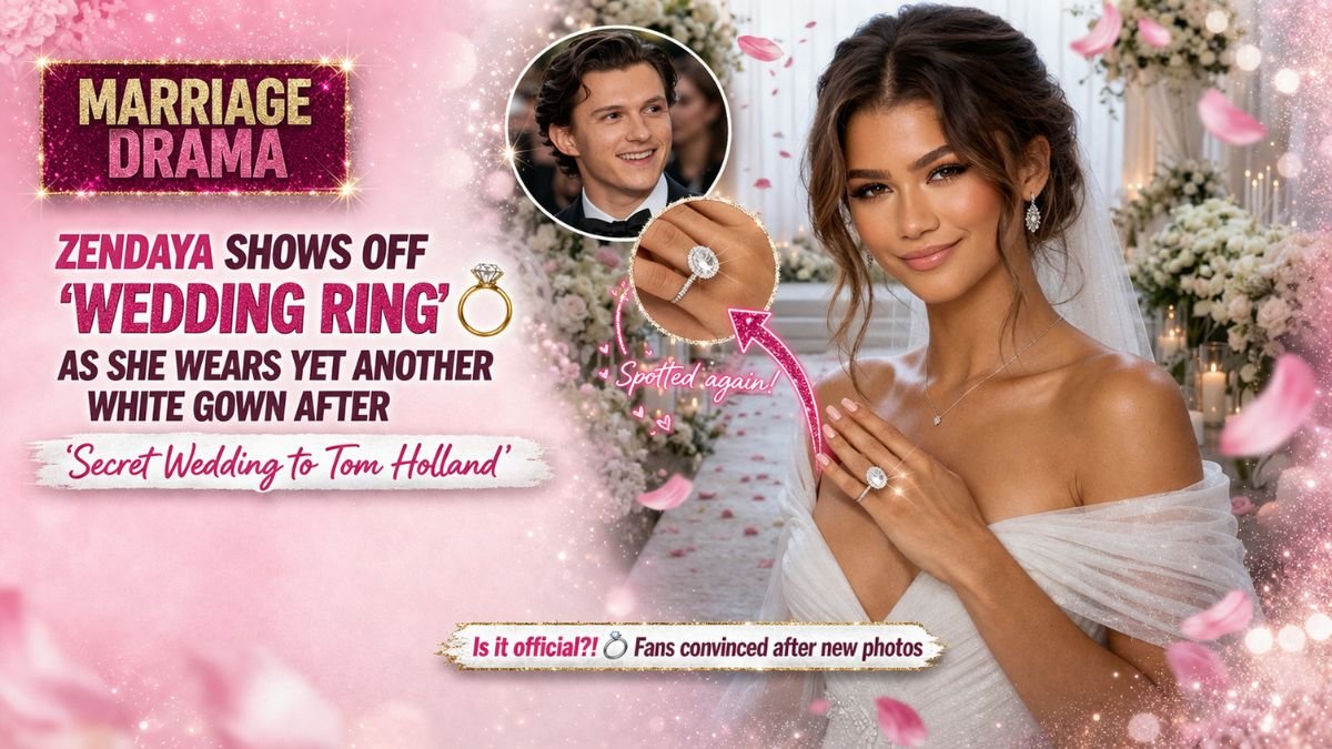 MARRIAGE DRAMA Zendaya shows off ‘wedding ring’ as she wears yet another white gown after ‘secret wedding to Tom Holland’