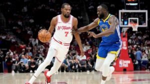 Shorthanded Warriors Stun Rockets in 115–113 Overtime Thriller